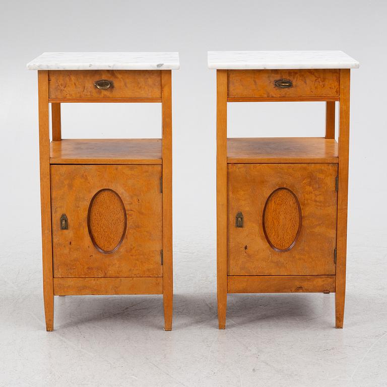 Bedside tables, a pair, early 20th century.