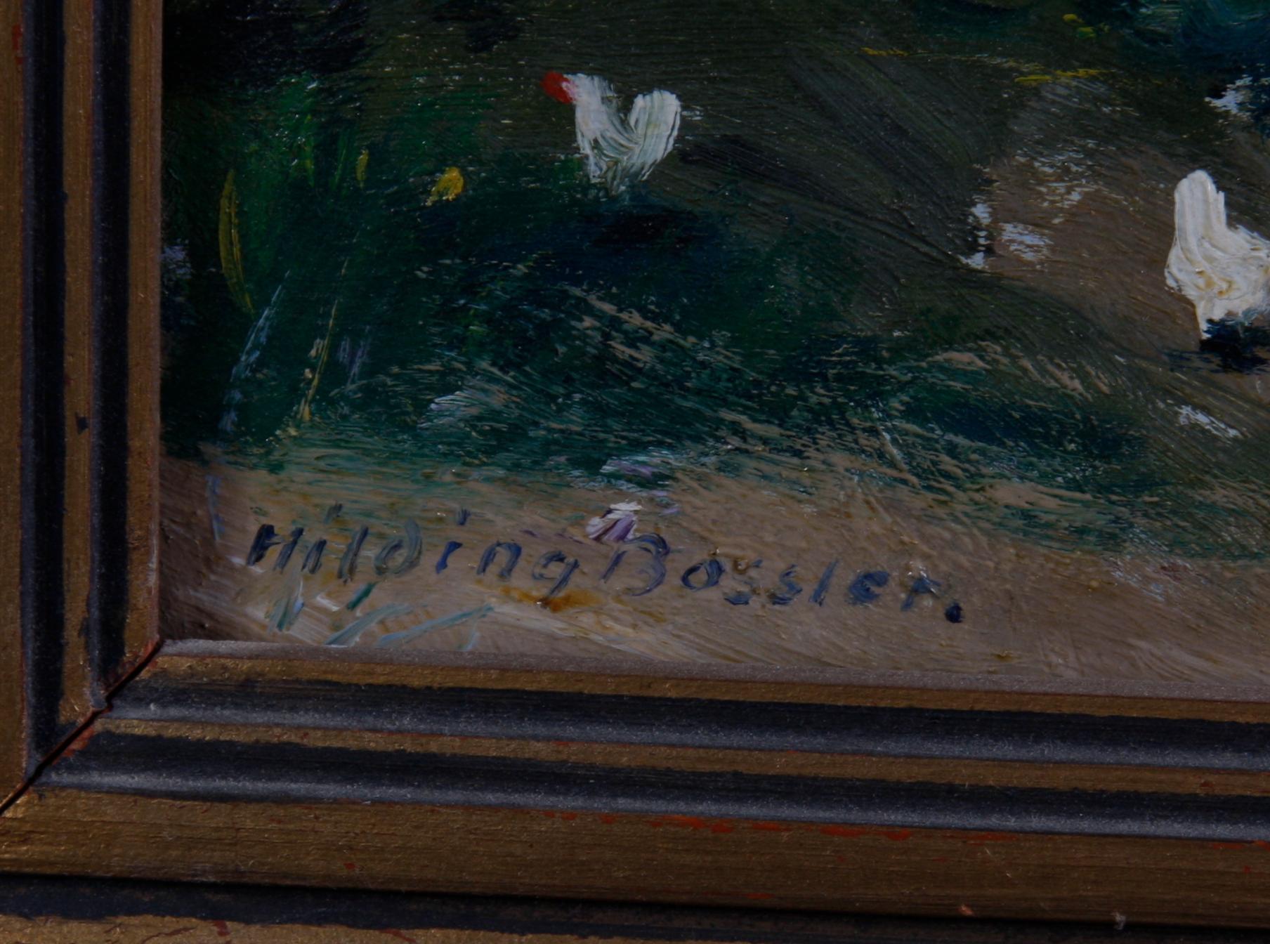 BOSSLER, HILDING, olja på pannå, sign.