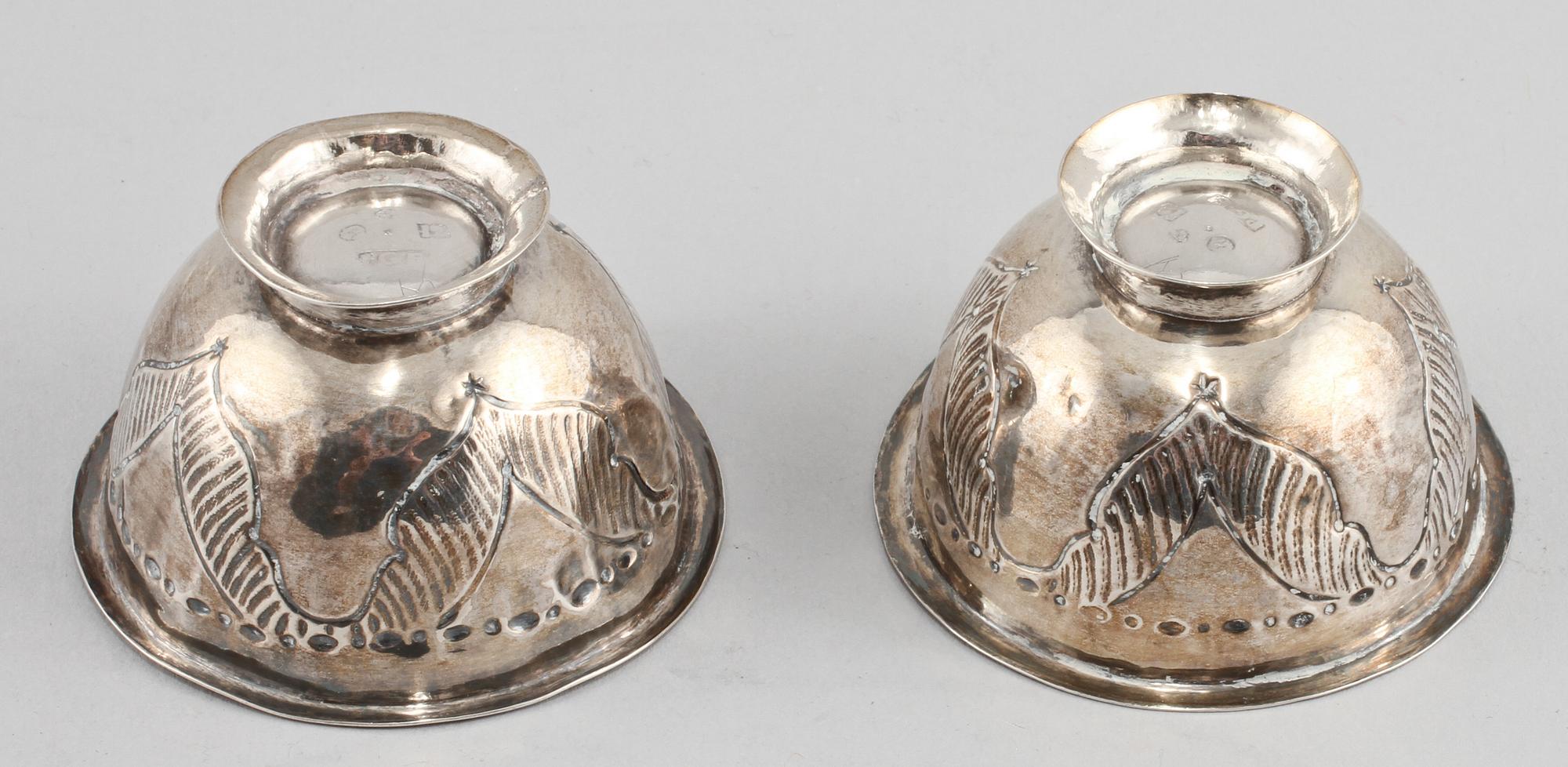 SUPKOPPAR, ett par, silver, Petter Gillberg, Varberg, 1791. Vikt 25 g.