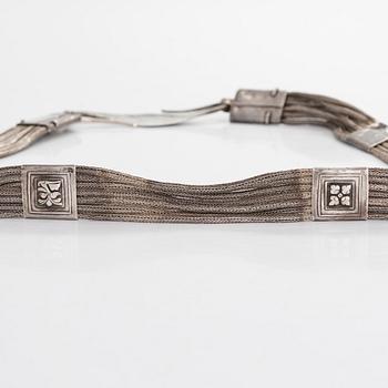 A Chinese silver belt.