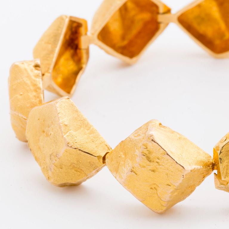 LAPPONIA BRACELET 18K gold, design Björn Weckström 1967 "Lapplands stenar", Finska stämplar.