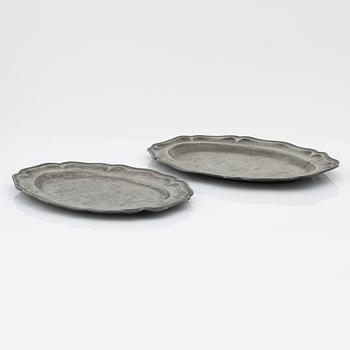 Fat, tenn, 6 st, rokoko, 1700-talets mitt.