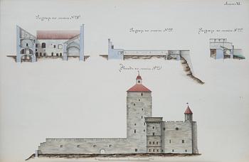 MAP. Ritningar över Hermeister slottet i Narva.