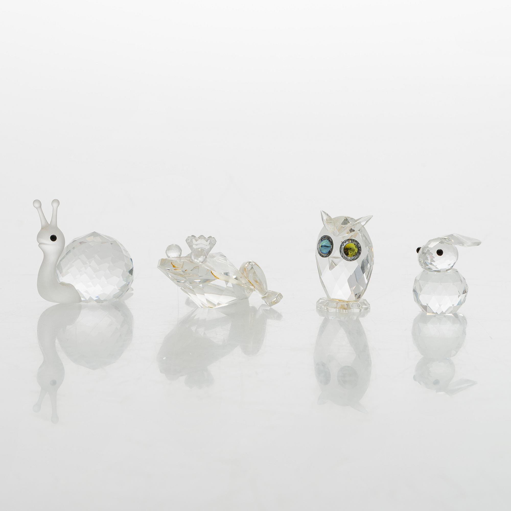 Swarovski, figuriineja, 8 kpl, lasia, 1900-luvun loppu.