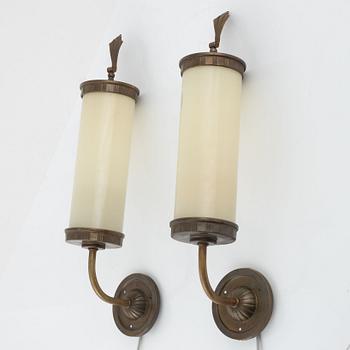 Harald Notini, a pair of wall lamps, model "8143", Arvid Böhlmarks Lampfabrik, 1920s-1930s.