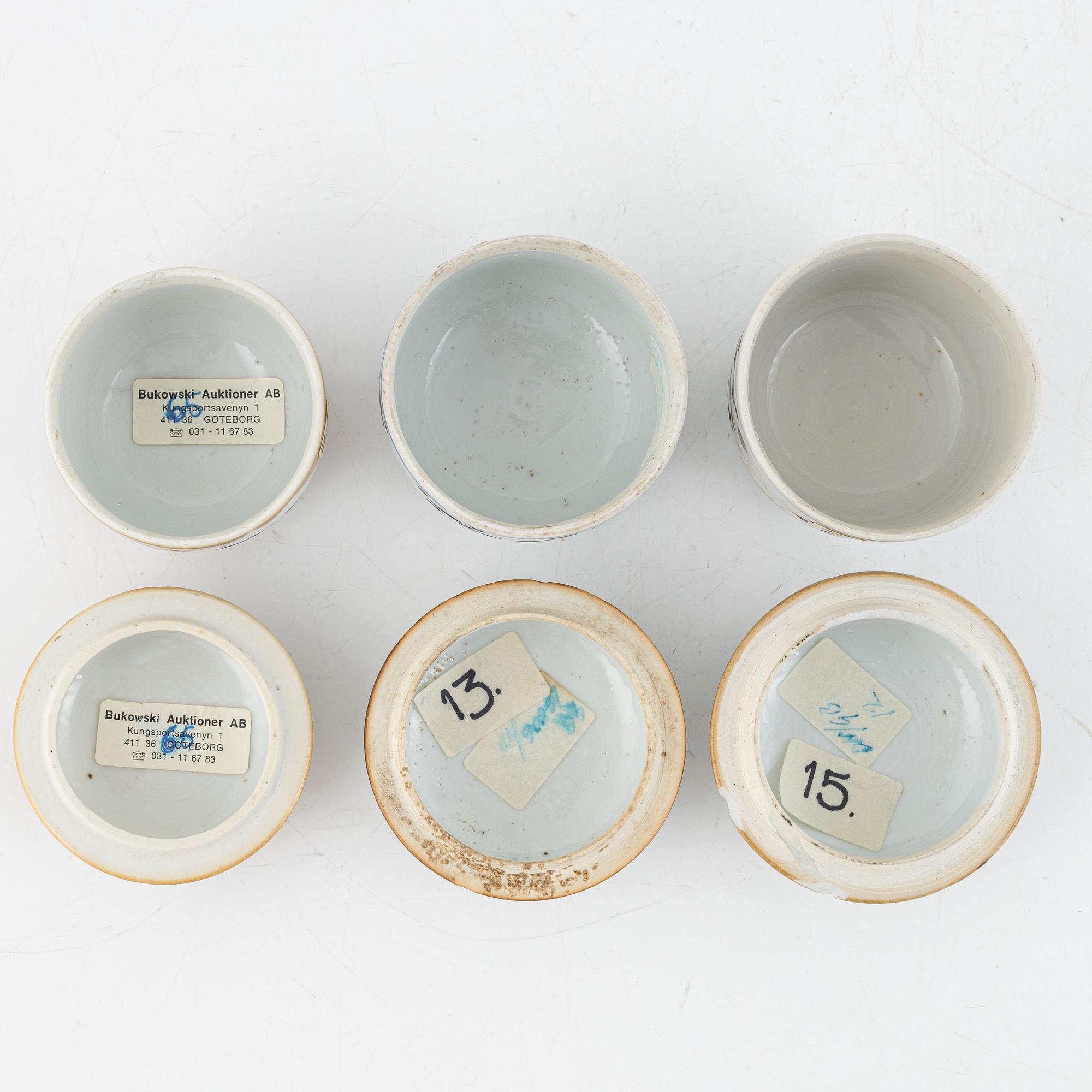 Lockburkar, 3 st, sjöfynd, porslin, Kina, qingdynasti, 1700-tal.