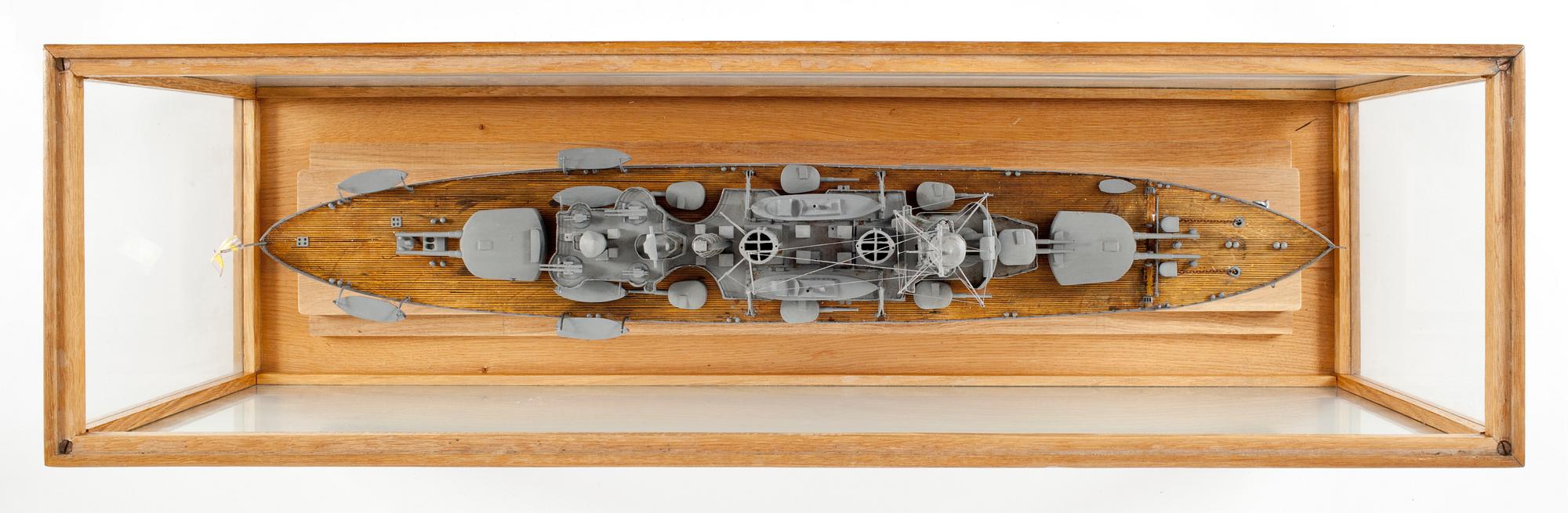 FARTYGSMODELL, pansarskeppet Drottning Victoria, Sverige, 1900-talets mitt.