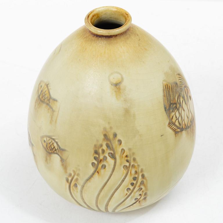 Gertrud Lönegren, a stoneware vase, Rörstrand 1930s-40s.