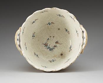 A large faience basket, presumably French, 18th Century.