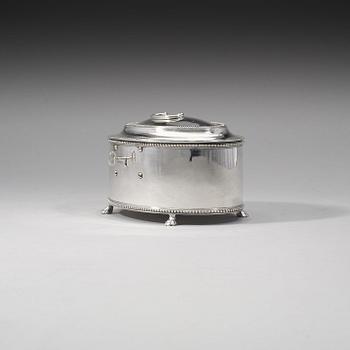 A Swedish 18th century silver suggar-box, Arvid Floberg, Stockholm 1795.