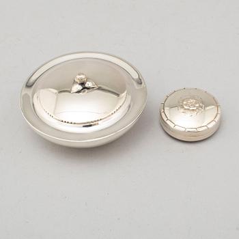 GEORG JENSEN, to sterling silver boxes, Denmark.