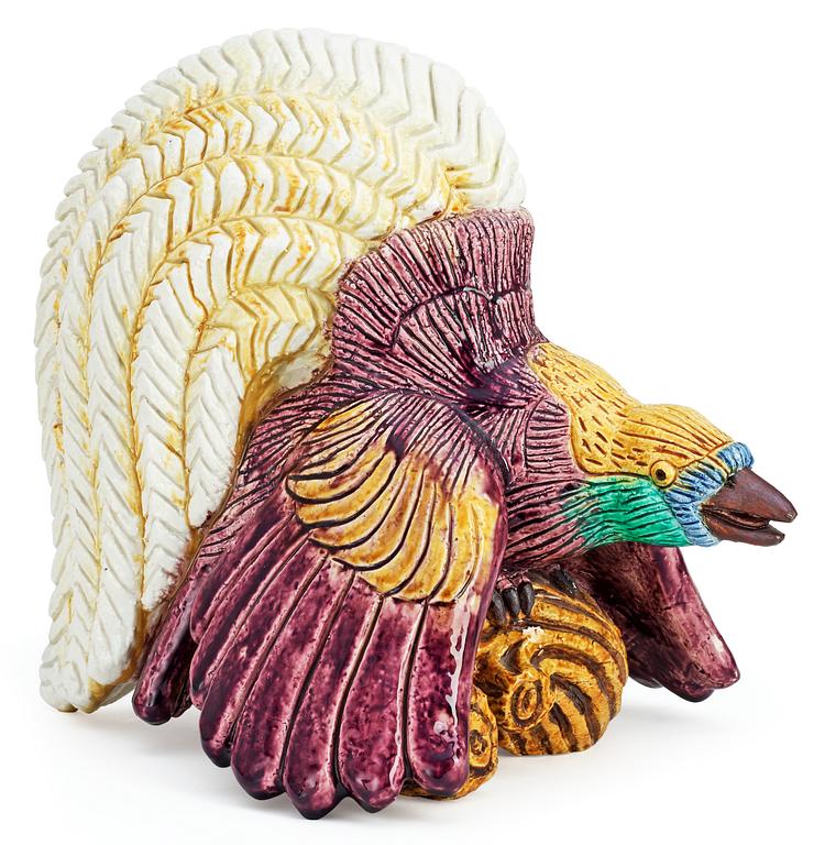 A Gunnar Nylund stoneware figure of a bird of paradise, Rörstrand.