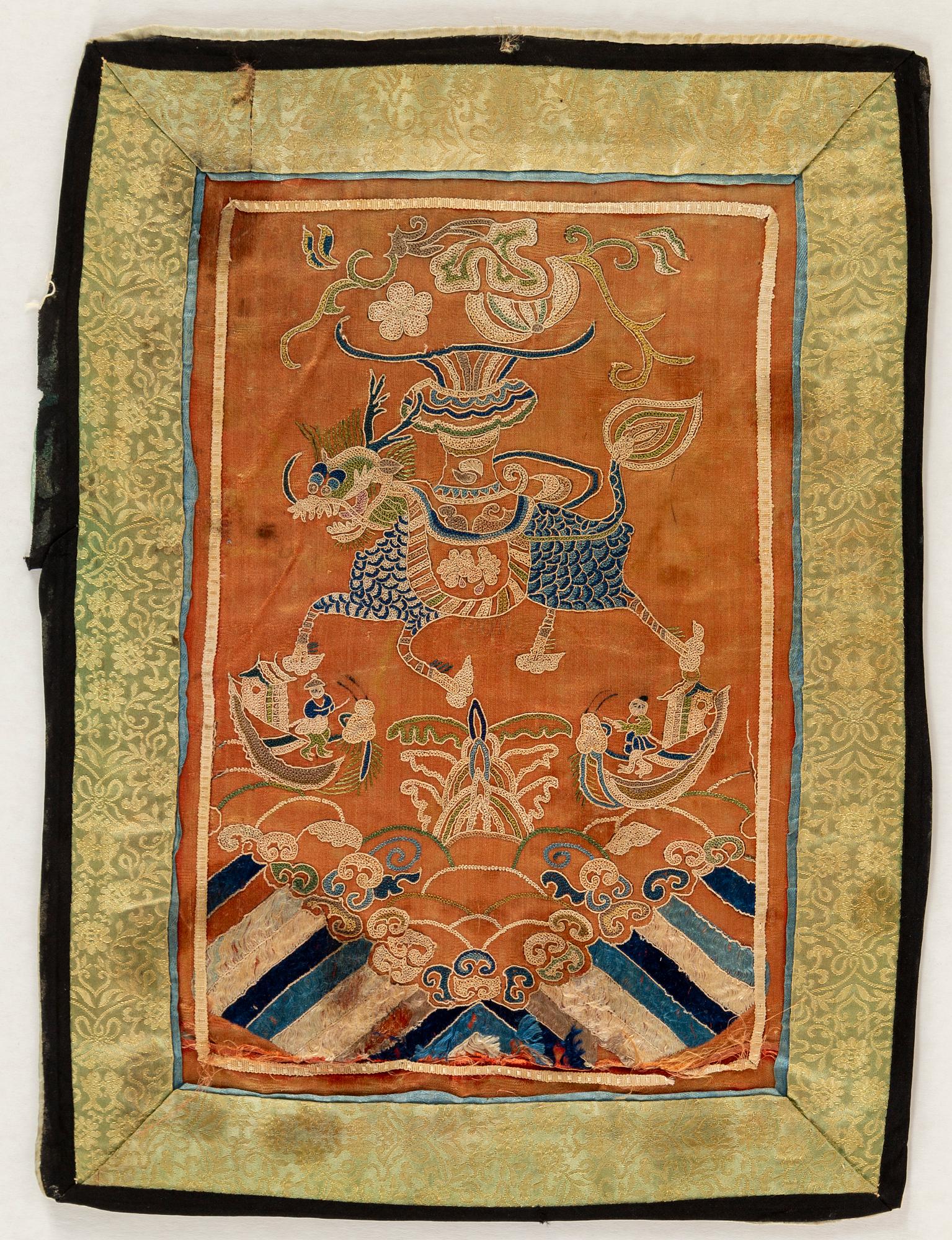 Seven Chinese textiles, 20th century.