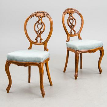 A pair of late 19th century chairs.