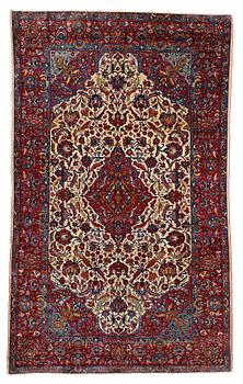 181. A CARPET, a semi-antique silk Kashan, ca 208,5 x 130 cm.