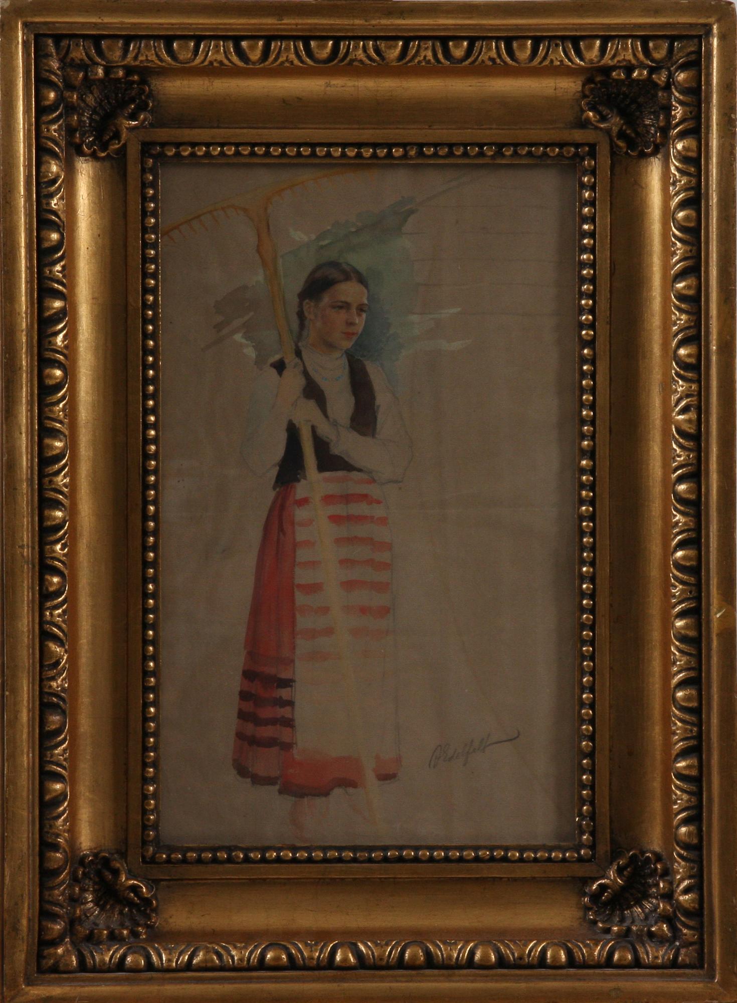 OKÄND KONSTNÄR, akvarell, sign "Edelfelt".