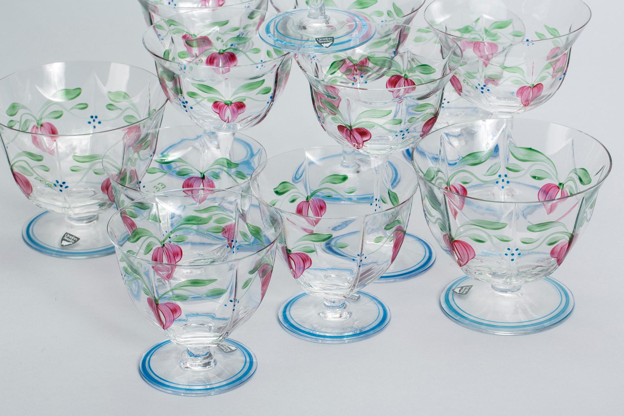 SERVISDELAR, 14 st, glas, Orrefos "Maja", Eva Englund.