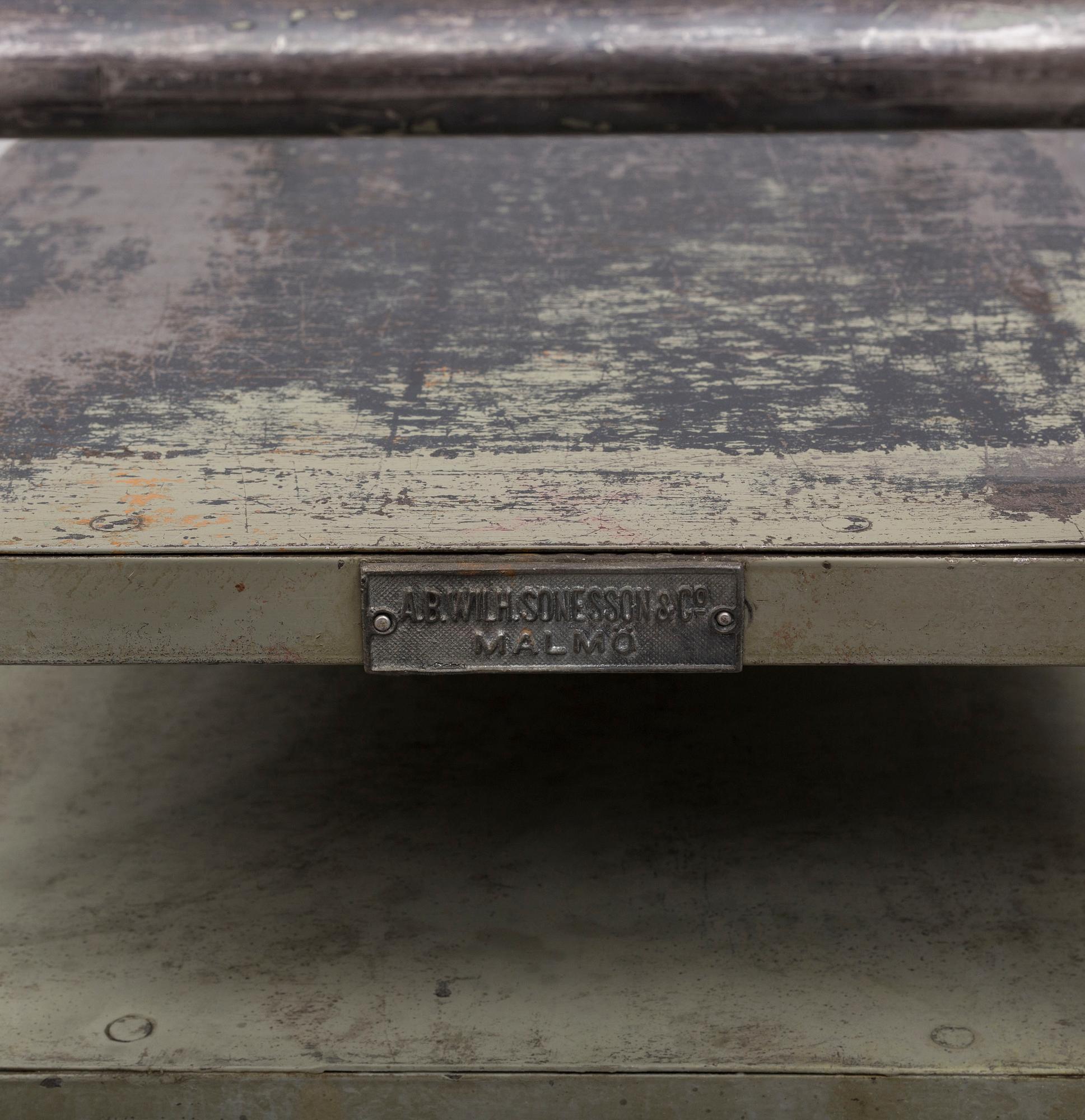 An industrial steel trolley from AB Wilh. Sonesson & Co, Malmö, mid 20th Century.