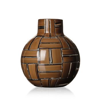 77. Ercole Barovier, a brown and black 'a tessese' vase, Barovier & Toso, Murano Italy, 1950s-1960s.