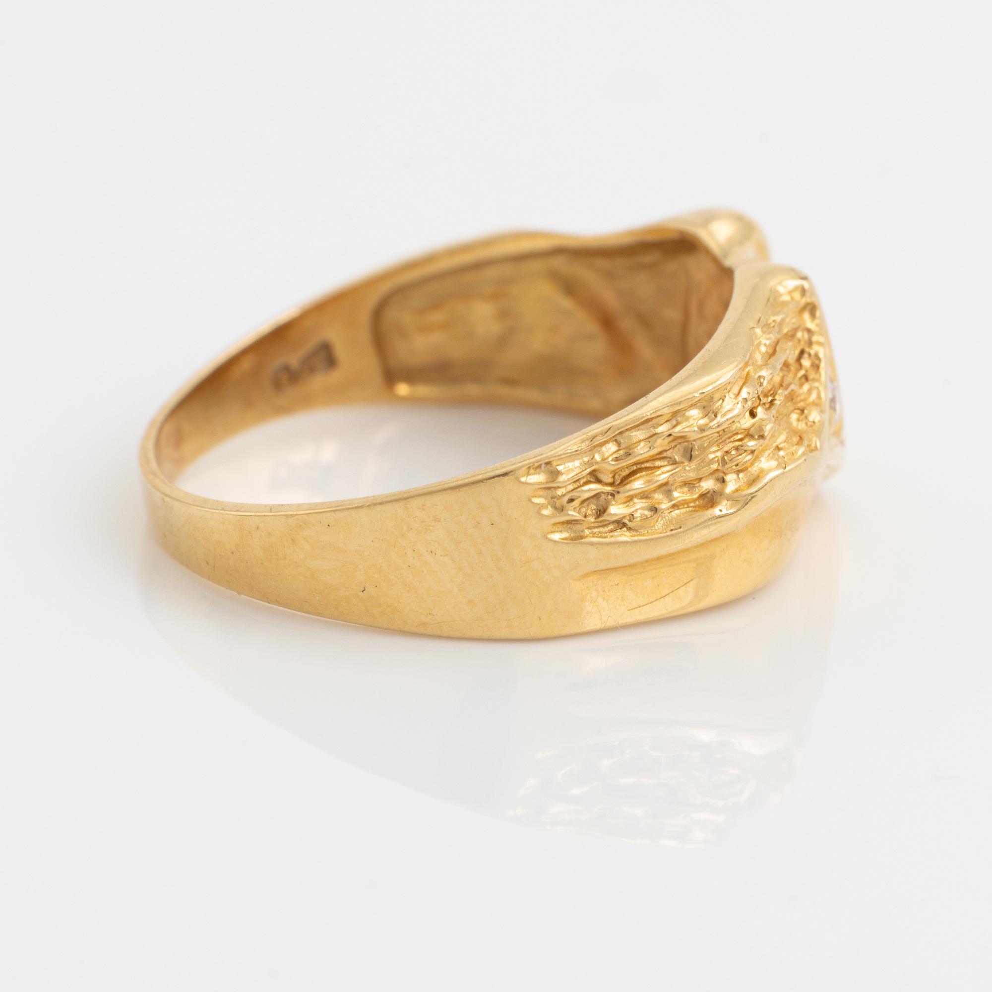 Bengt Hallberg, smyckesset, 3 delar, 18K guld, med små diamanter.