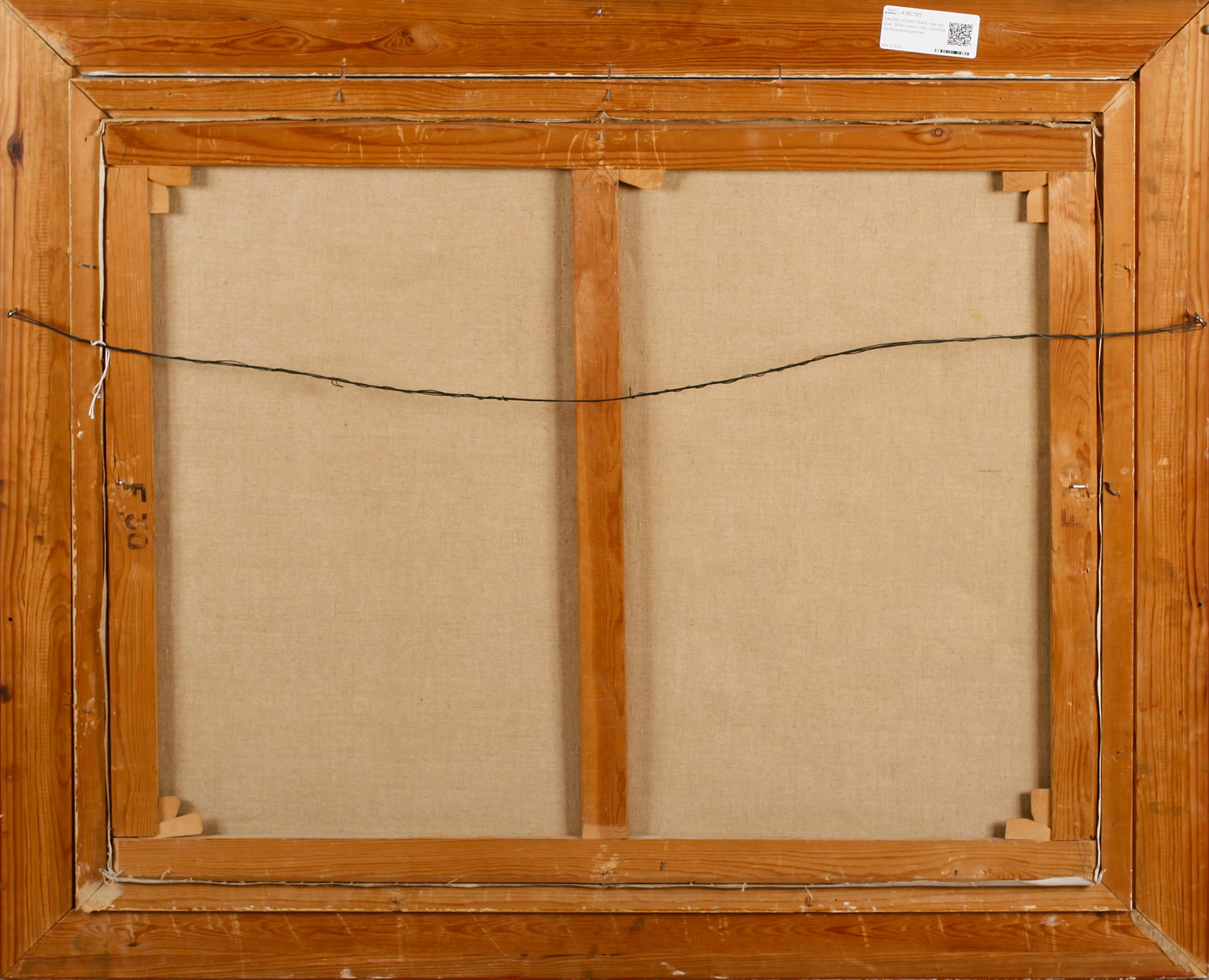 OKÄND KONSTNÄR, olja på duk, 1900-talets mitt, otydligt monogramsignerad.