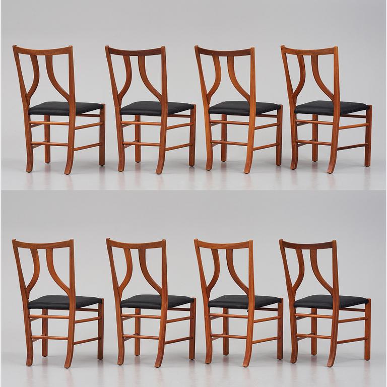 Josef Frank, a set of 8 chairs, model 2027, Firma Svenskt Tenn, Sweden.