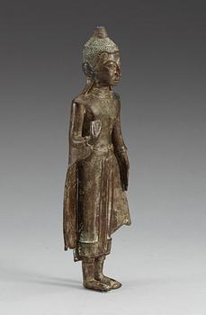 A bronze figure of Buddha, Thailand, 18th Century.