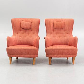 Carl Malmsten, a pair of 'Patron' armchairs, AB O.H. Sjögren, Tranås.