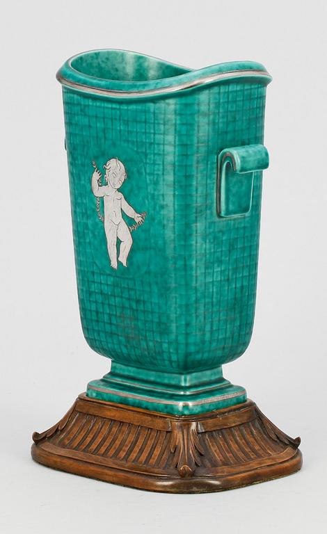 VAS, med sockel, stengods, Argenta, Wilhelm Kåge, Gustavsberg.