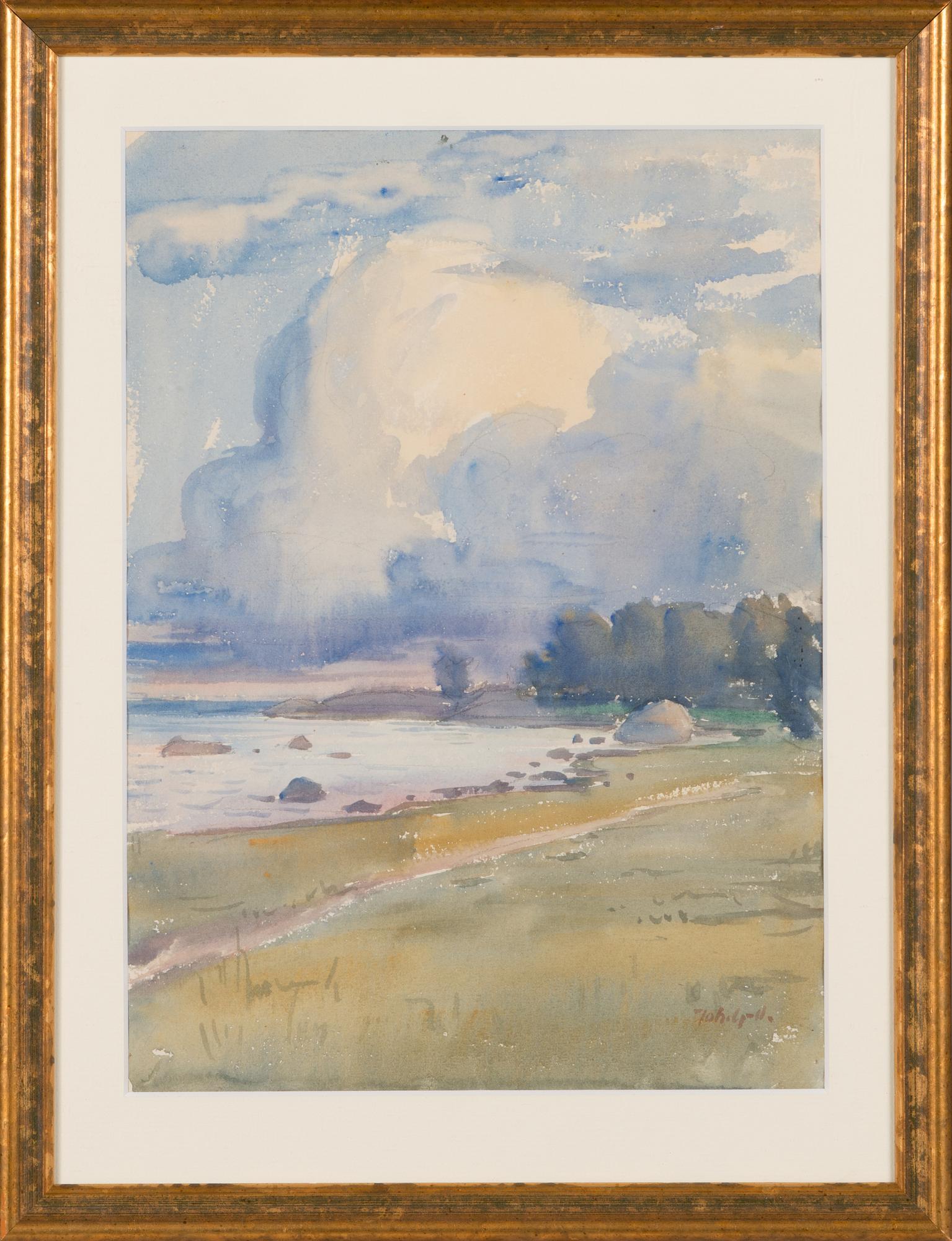 Johannes Gebhard, akvarell, signerad.