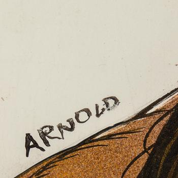 HANS ARNOLD, tusch & akryl, signerad.
