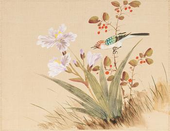 Three paintings on silk, China, mid-20th Century.