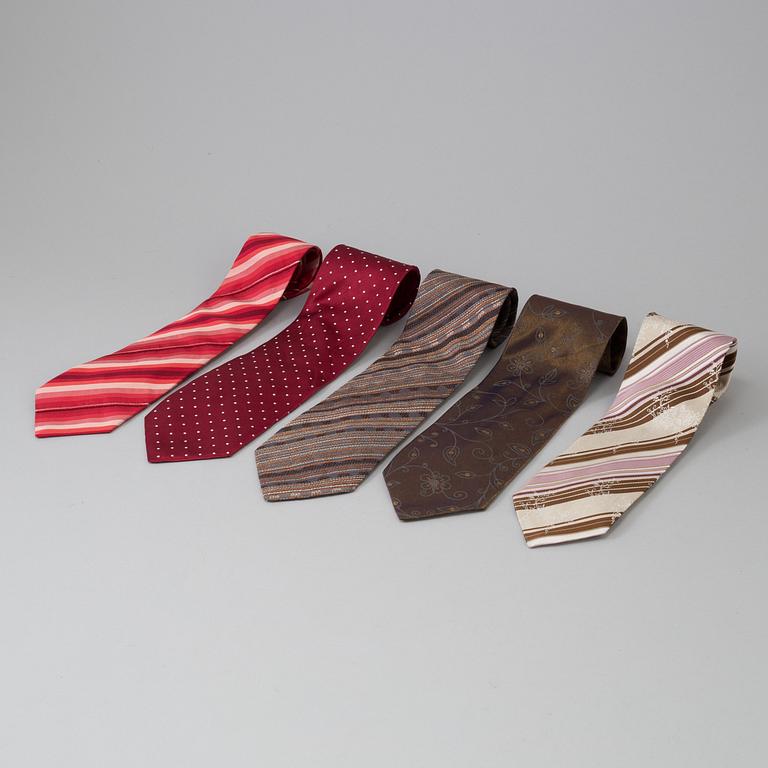 A set of five ties by KENZO.