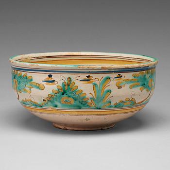 253. An Italian or Spanish faiance bowl, 18th Century.