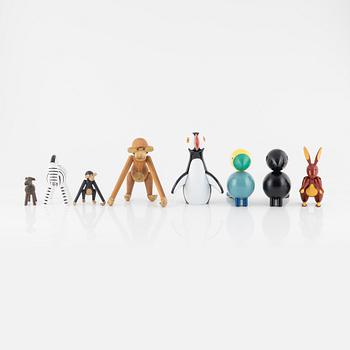 Kay Bojesen, a set of nine figurines, Denmark.