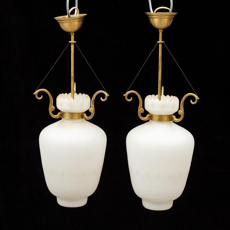 A pair of 1940's ceiling lamps.