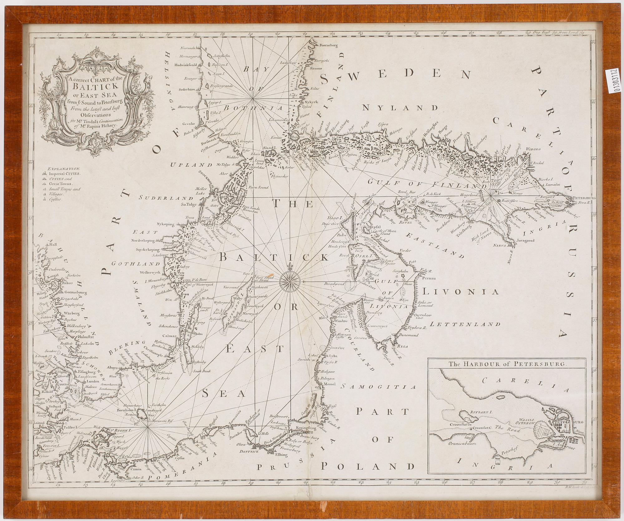 KARTA/SJÖKORT, etsning, 1700-tal.