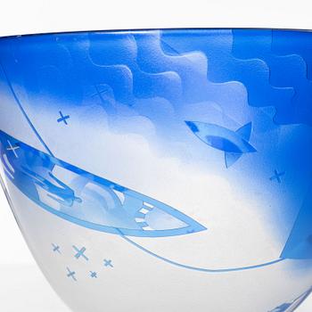 Bertil Vallien, a unique glass bowl, Kosta Boda.
