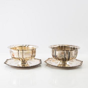 Sauce bowls 4 pcs, silver-plated, first half of the 20th century.