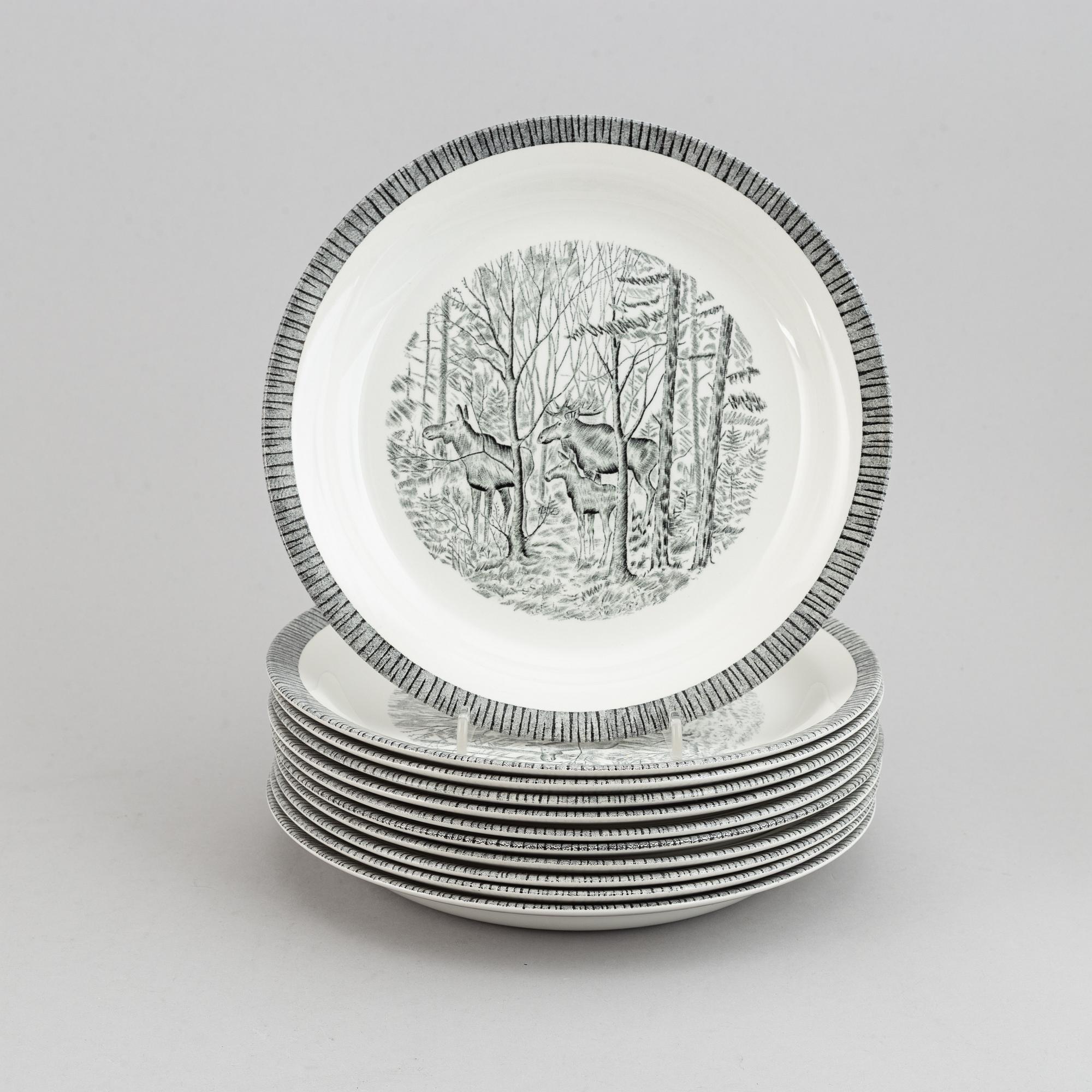 SERVIS, 26 delar, porslin, "Svensk Natur", Rörstrand.