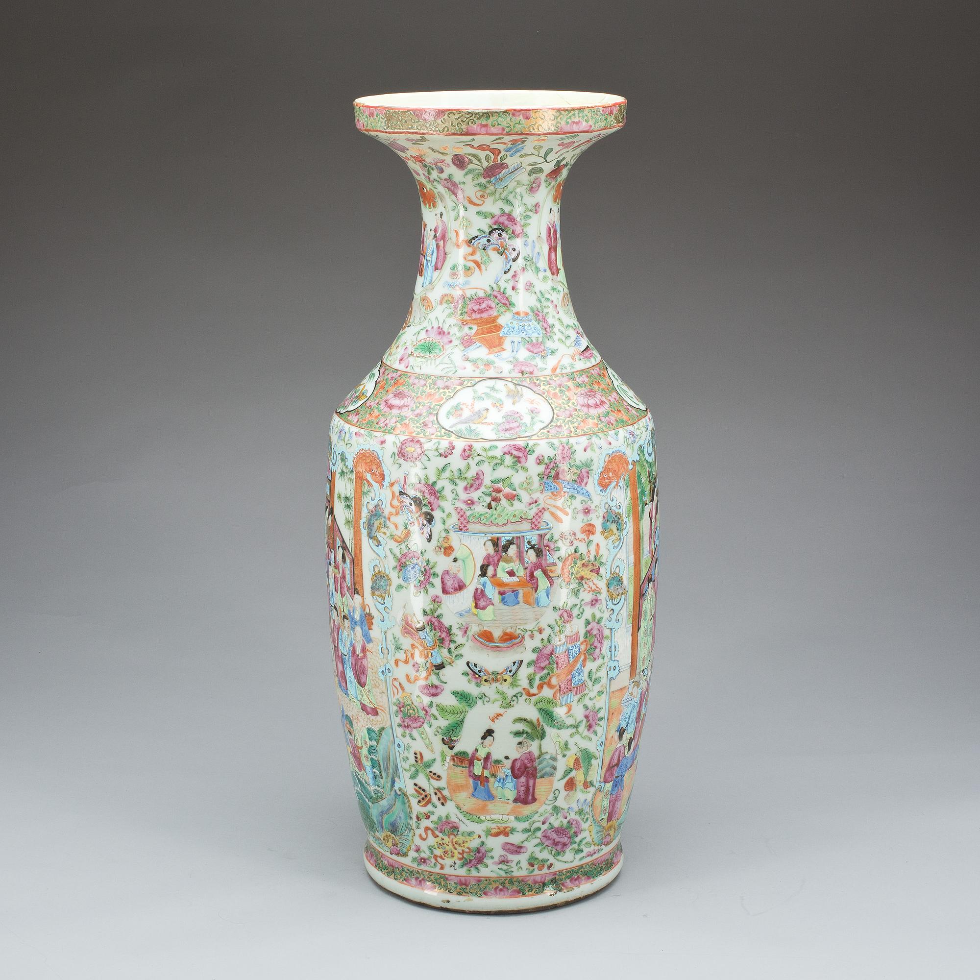 GOLVVAS, porslin, Kina, Kanton 1800-tal.