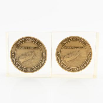 Minnesplaketter 5 st från namngivning av "M/V Morning Conductor"  2007.