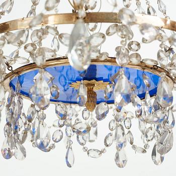 A late Gustavian circa 1800 nine-light chandelier.