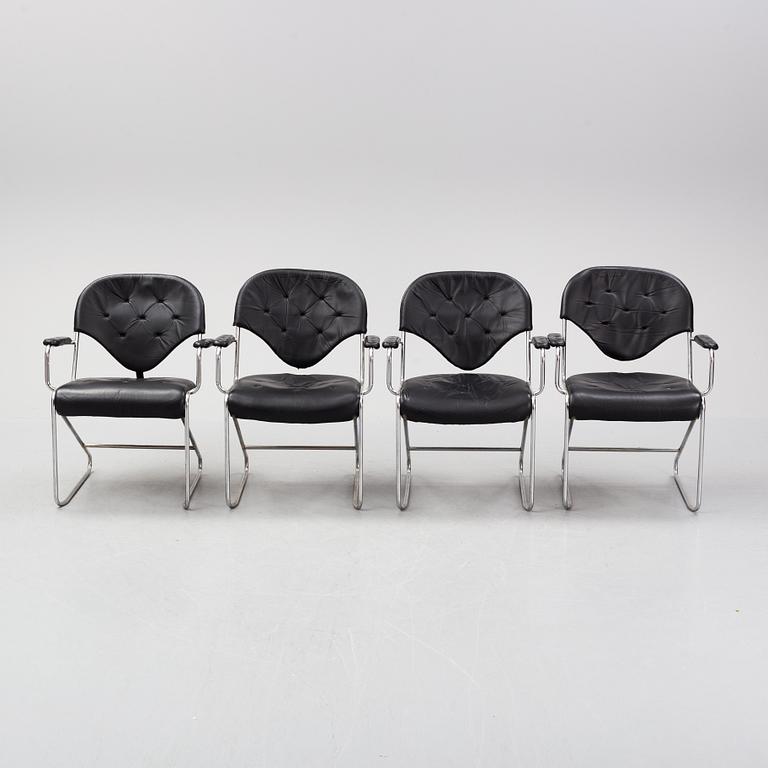 Four 'Sam' armchairs by Sam Larsson for Dux. Late 20th Century.