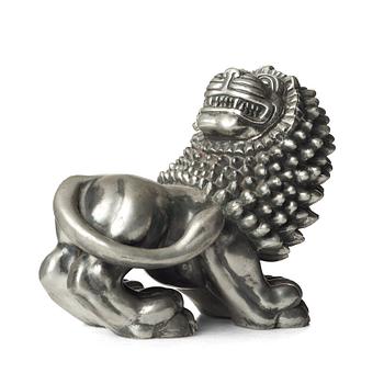 Anna Petrus, a pewter sculpture of a lion, Svenskt Tenn, Stockholm 1960.