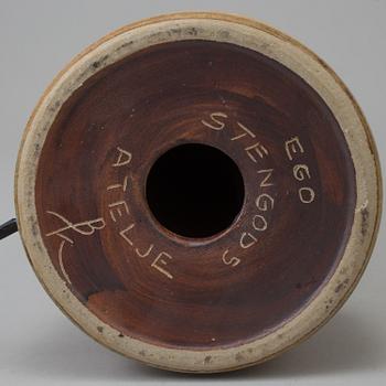 A table lamp, stoneware, Ego Ateljé, signerad BK.