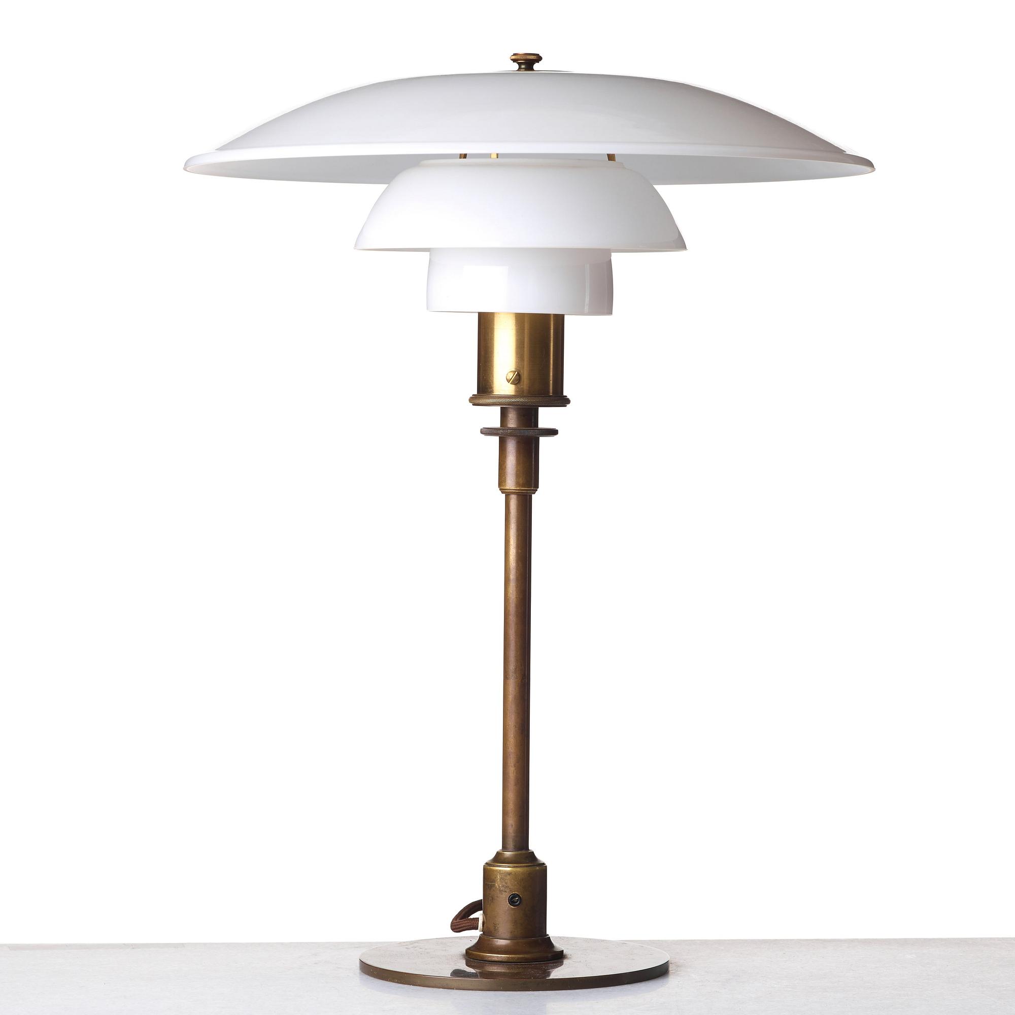 Poul Henningsen, a patinated brass PH 4/3 table lamp, Louis Poulsen Denmark.