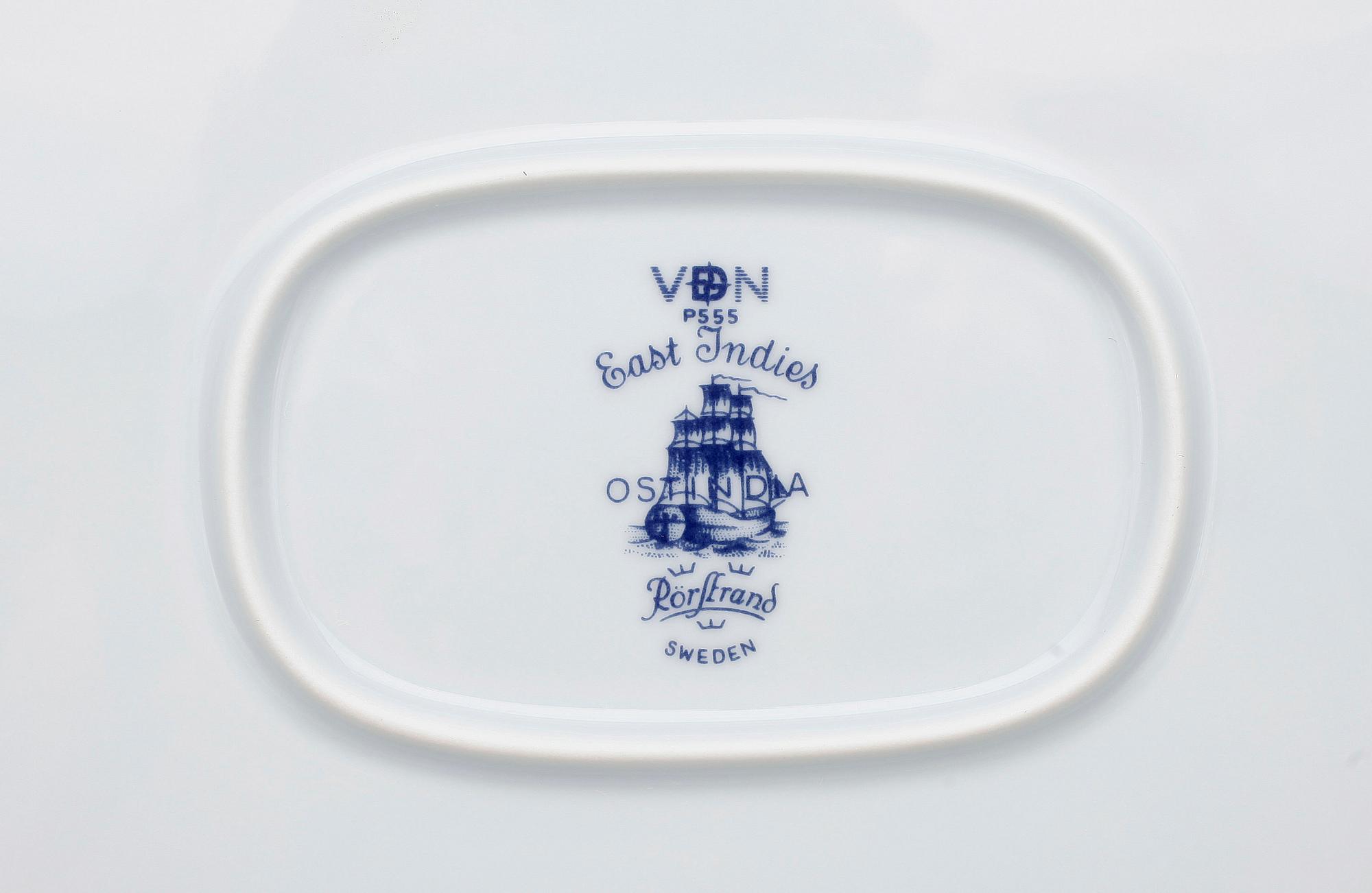 MATSERVIS, 76 delar, porslin, "Ostindia", Rörstrand, formgiven 1932.