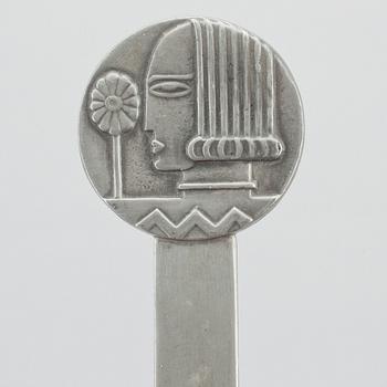 BREVKNIV, tenn, art deco, Sylvia Stave för CG Hallberg, 1930-tal.