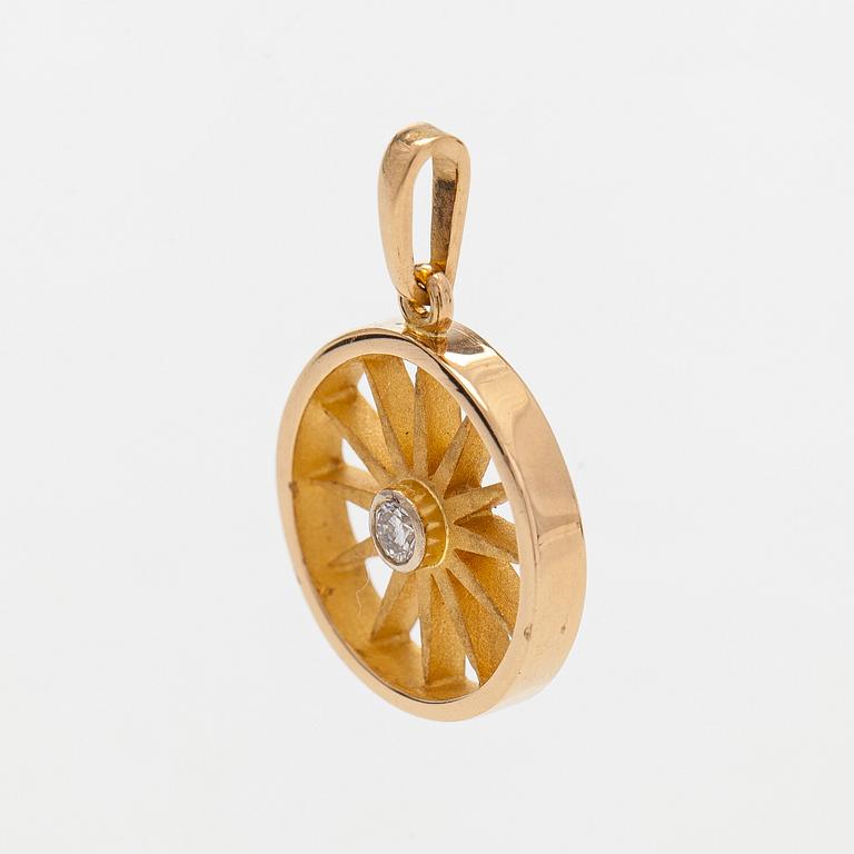Hänge, briljantslipad diamant, 18K guld, A. Tillander.